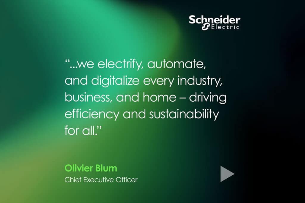 « Nous pouvons construire un avenir où l’énergie n’est pas seulement disponible, elle est électrifiée, automatisée et intelligente » – le CEO de Schneider Electric dévoile sa vision pour l’avenir de l’entreprise 1