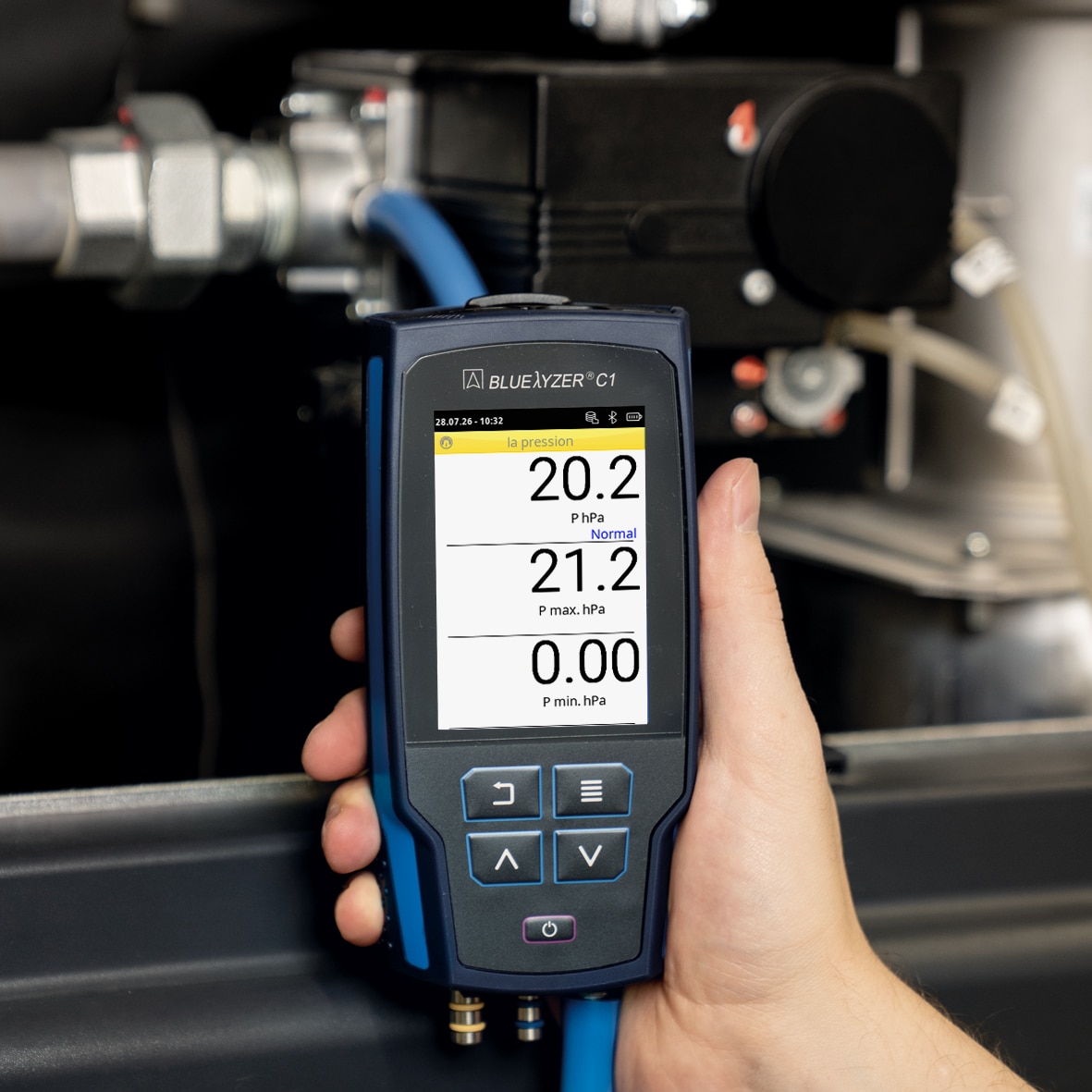 Analyseur de combustion LIGNE BLEUE Bluelyzer C1 étendu avec la mesure de pression différentielle. 1